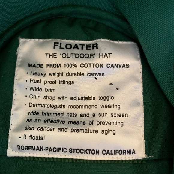 Like New Floater Hat. Forest Green. 100% Canvas with draw string. - Picture 4 of 4